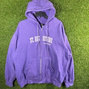 St. Augustine Florida Purple Full Zip Hoodie Sweatshirt‎ Infinity Apparel XL